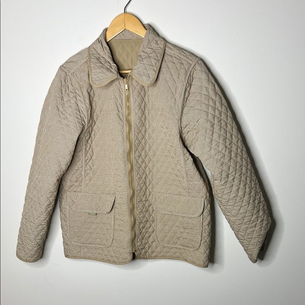 Vintage Blassport Bill Bass Reversible Quilted Jacket - Tan - Size Medium